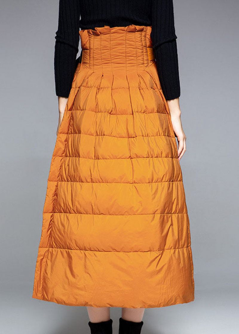 Boho Orange Tjock Varm Låg Hög Design Vinter Duck Down Kjolar - Orange