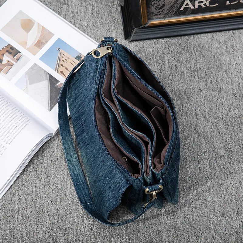 Design Kvinnor Axelväska Liten Storlek Crossbody Väska Blå Designer Kvinnlig Handväska Casual Straps - Mörkblå