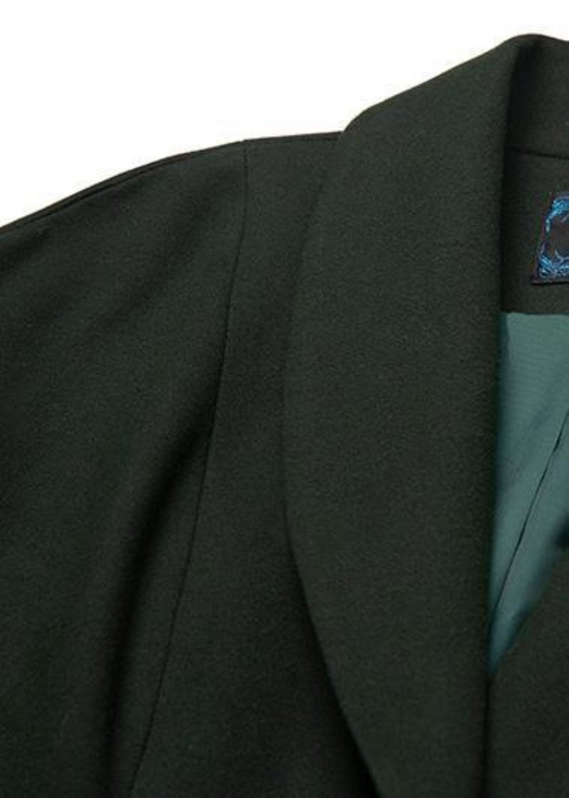 Fin Löst Sittande Lång Kappa Aymy Green Wild Woolen Coats - Ullrockar för kvinnor