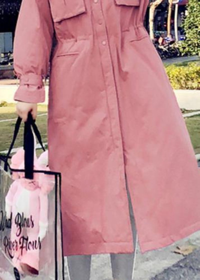 Fin Rosa Varm Vinterkappa Plus Size Parkahuva Med Flare Ärm Dam Överrock - Dunjackor för kvinnor