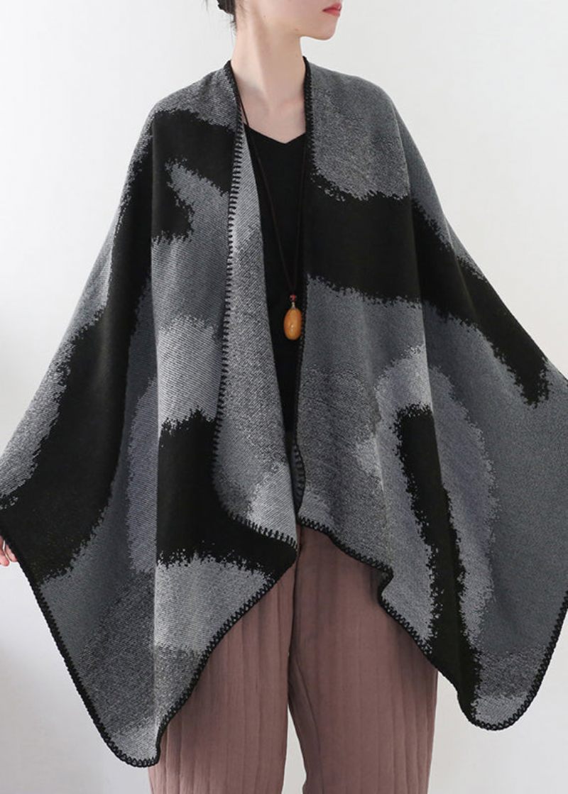 Handgjord Tie Dye Gradient Color Cashmere Cardigan Långärmad - Koftor för kvinnor