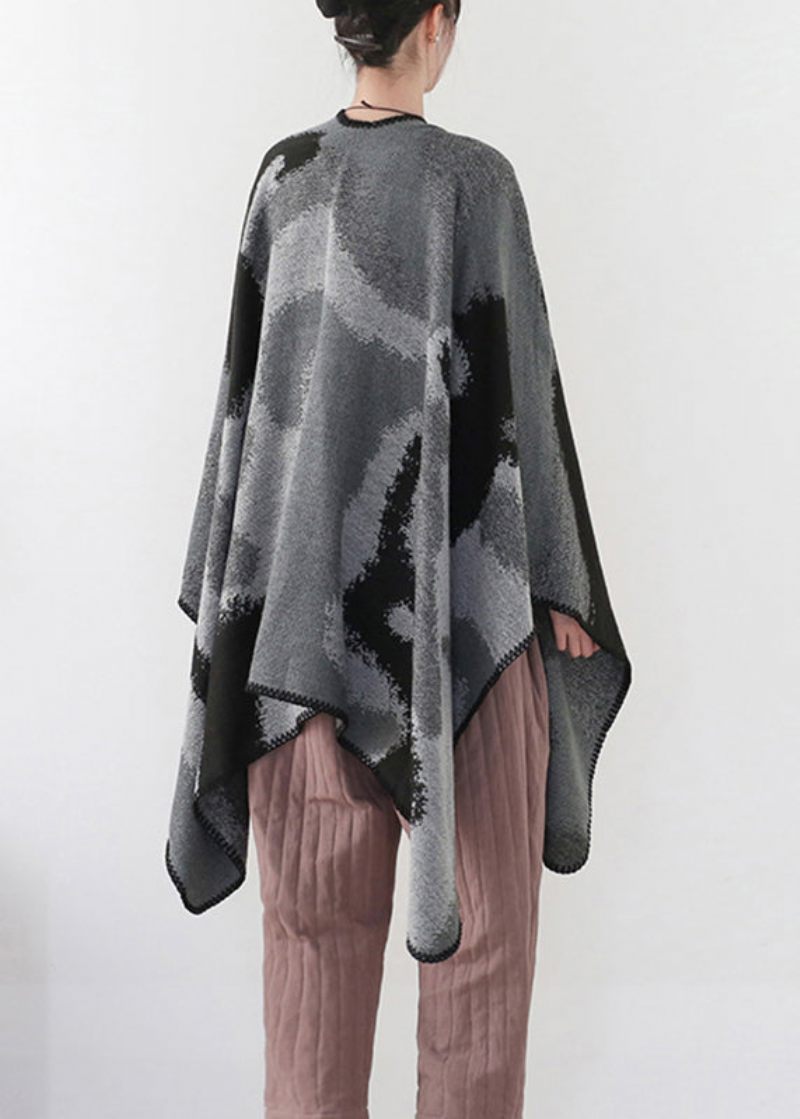Handgjord Tie Dye Gradient Color Cashmere Cardigan Långärmad - Koftor för kvinnor