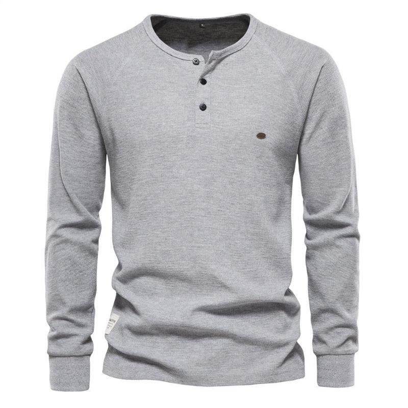 Herr Ny Hösttröja Mjuk Tröja Pure O-ringad Tröjor Knapptröjor Varm Slim Fit Herrkläder - Vit