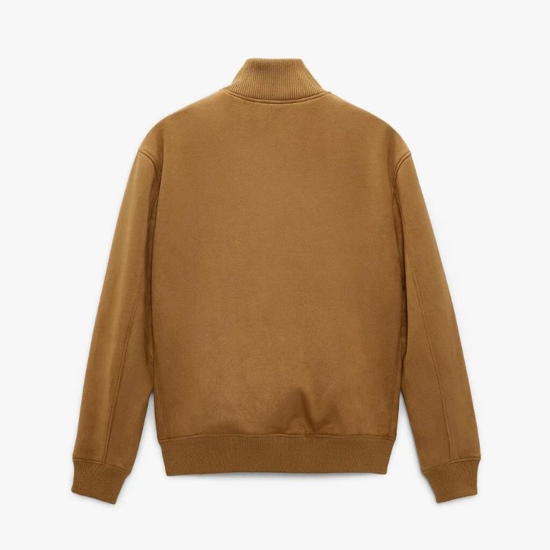 Herrjacka Med Mockakrage Höst Vintage Daily Casual Solid Color Fit Jacka För Män - Svart