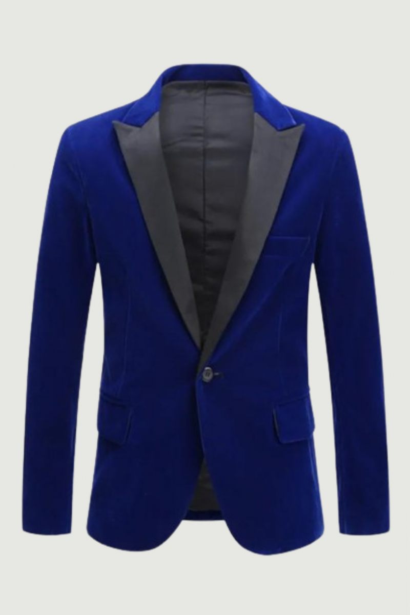 Herrtrend Sammet Brudgum Smoking Slim Fit Bröllopsfestklänning Business Casual Kostym Jacka Bankett Enstaka Blazers Kappa