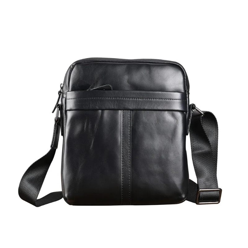 Herrväska Casual Personality Läder Retro Messenger Bag - Orange
