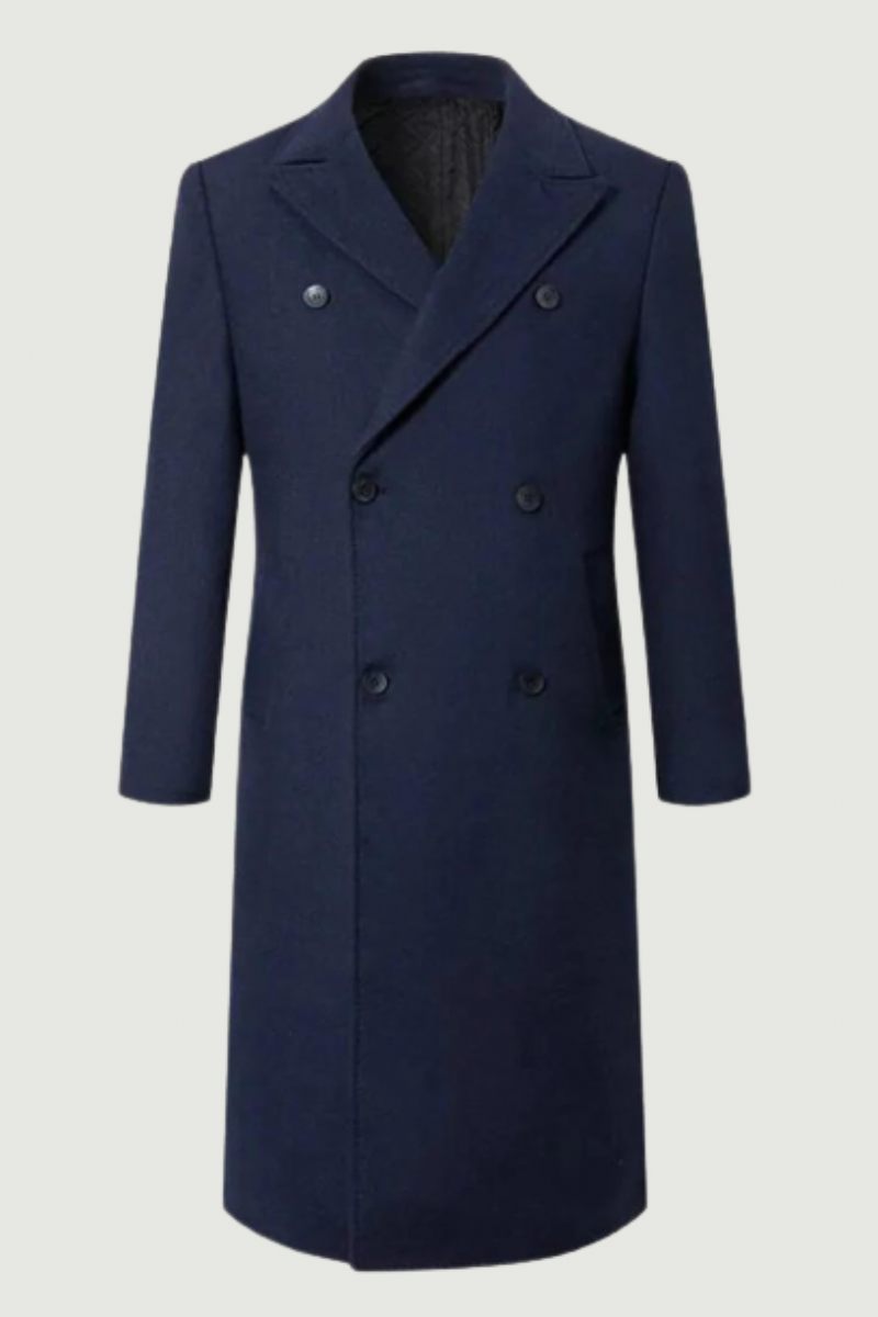 Höst Vinter Boutique Ull Solid Herr Casual Business Yllerock Jacka Förtjockad Och Varma Trenchcoats För Män