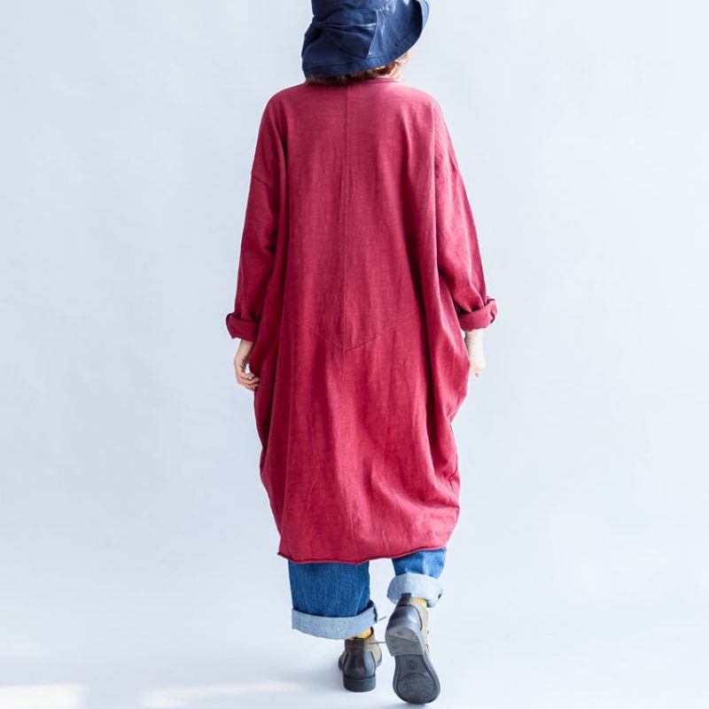 Höströda Casual Bomullsjackor Oversize O Halsad Långärmade Koftor - Gyay