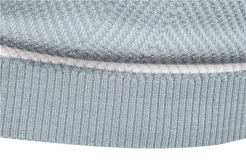 Hösttröja Herrtröja O-ringad Patchwork Långärmad Varma Slim Tröjor Herr Fritidströja Herrkläder - Svart