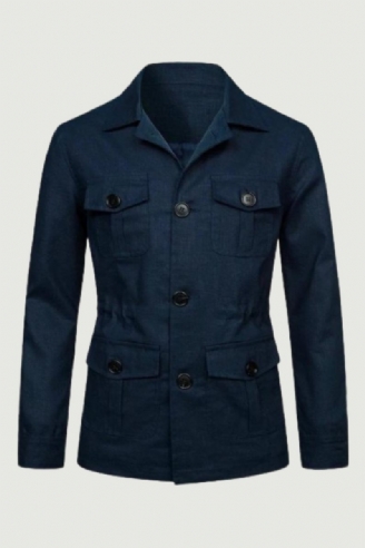 Jackor Herr Casual Solid Warm Streetwear Herrjacka Höst Vinter Herrkläder