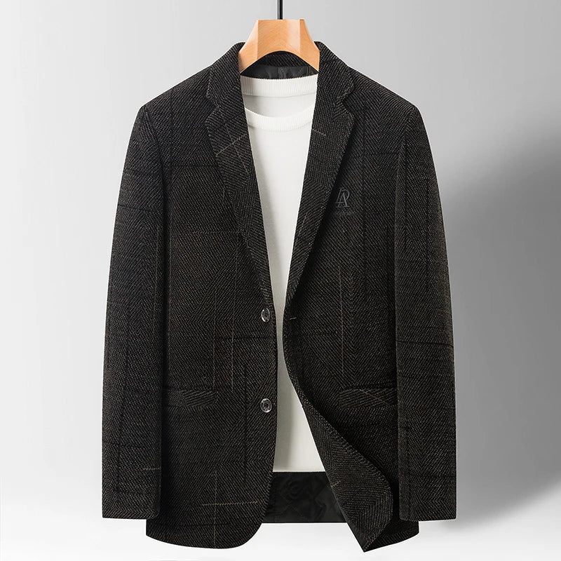Kostymtrend För Män Casual Stilig Business Klassisk Höst/vinter Slim Fit Blazer För Män Vanlig Acetat - Khaki