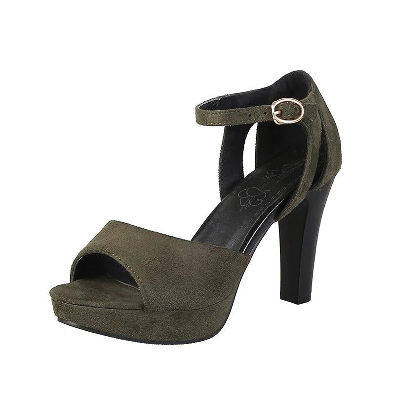 Kvinna Sandaler Sommar Röda Strappy Klackar Spike Hög Klack - Svart