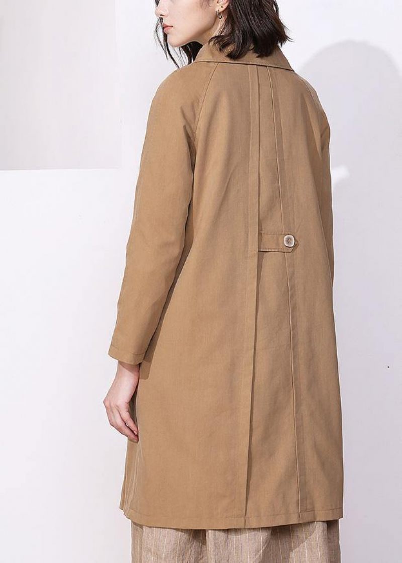 Kvinnor Khaki Fin Trenchcoat Inspiration Långärmade Vårjackor - Trenchcoats för kvinnor