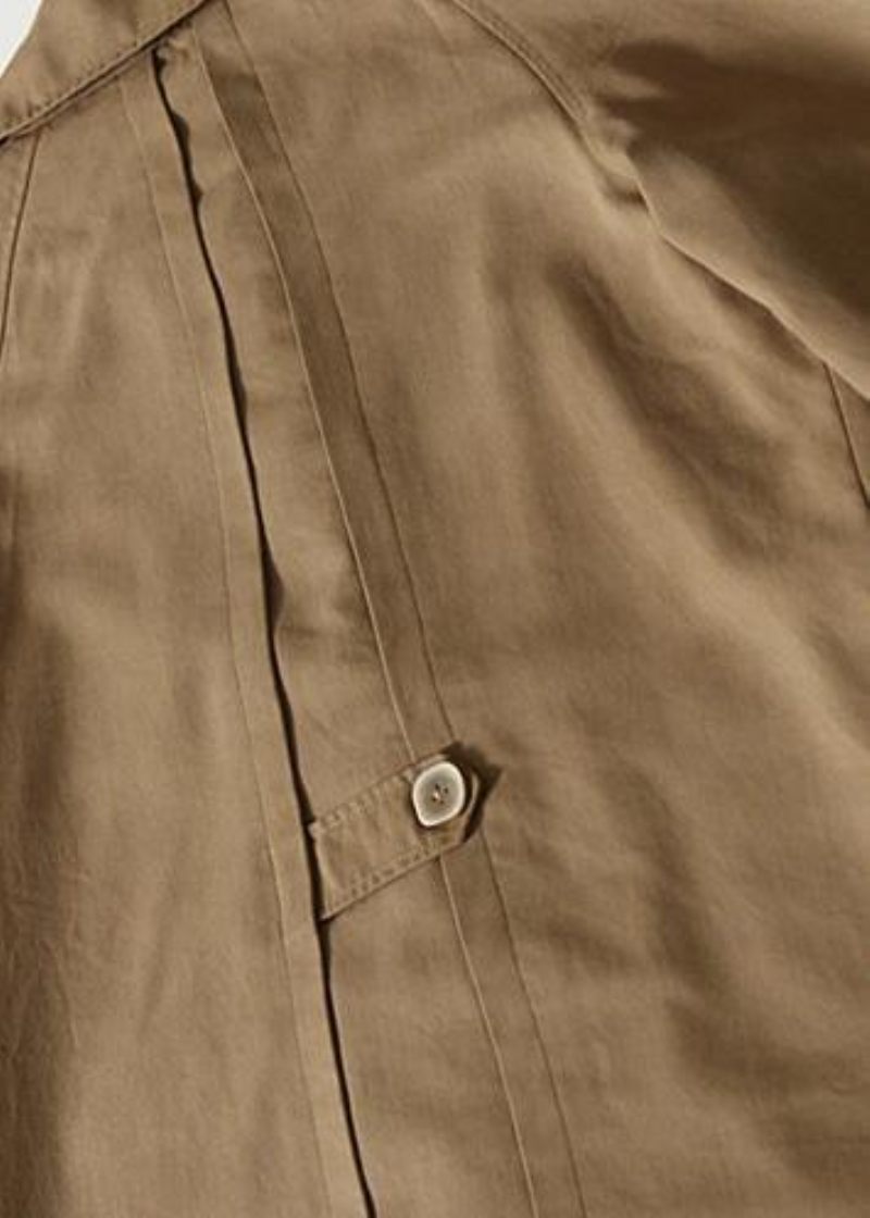 Kvinnor Khaki Fin Trenchcoat Inspiration Långärmade Vårjackor - Trenchcoats för kvinnor