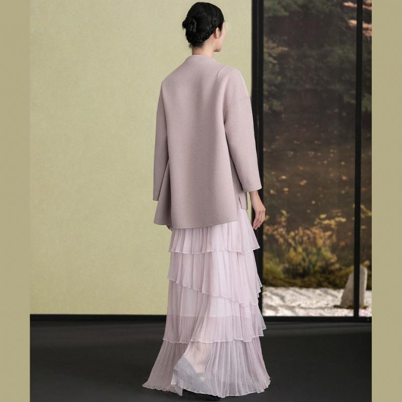 Kvinnor Ylle Outwear Trendiga Plus Size Stora Fickor Jackor Långärmade - Trenchcoats för kvinnor