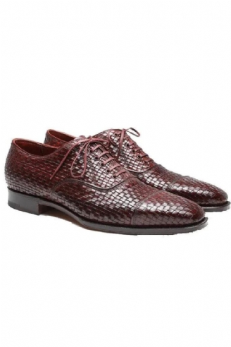 Lyx Oxford Män Klänning Skor Bröllopsfest Best Man Sko Designer Vävt Läder Formella Män Original