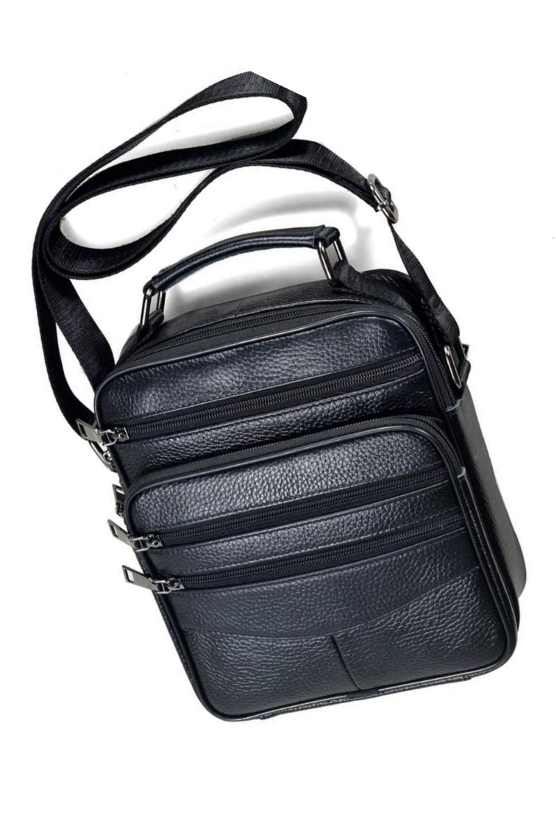 Män Äkta Läder Portföljer Handväskor Man Dragkedja Messenger Bags För