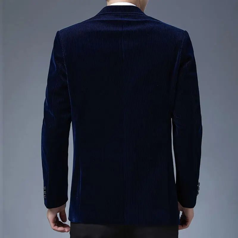 Manliga Casual Kostym Jackor Kavaj För Män Bröllop Slim Fit Ytterkläder Wick Blazers Eleganta Kappor - Marinblå