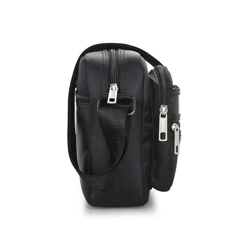 Messenger Bag För Män Mini Business Axelväskor Casual Cross Body Bags Man Flerlager - Svart