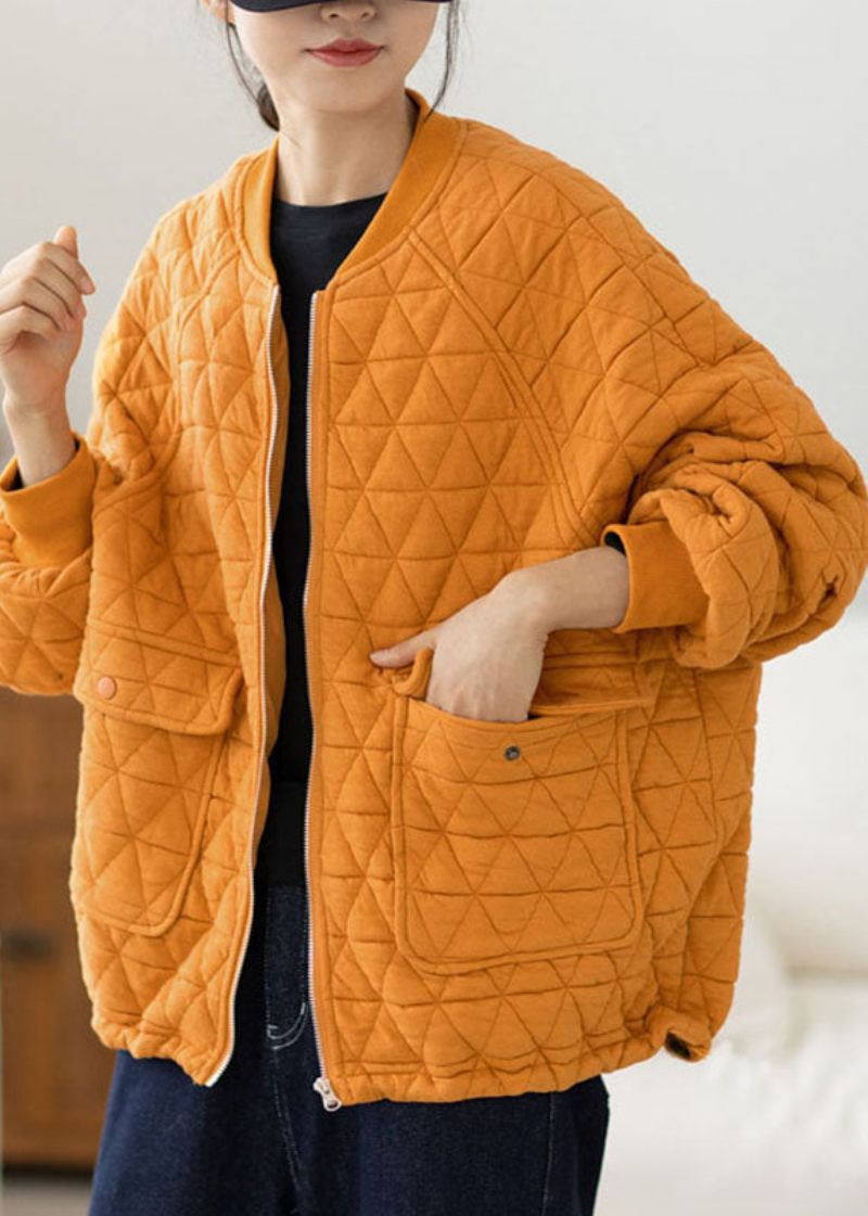 Moderna Gula O-halsfickor Pläd Patchwork Fleecerock Höst - Gul