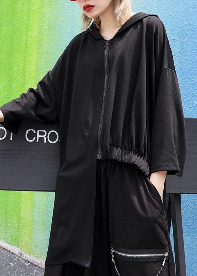 Naturlig Asymmetrisk Fin Outfit Grå Konstkappa Höst