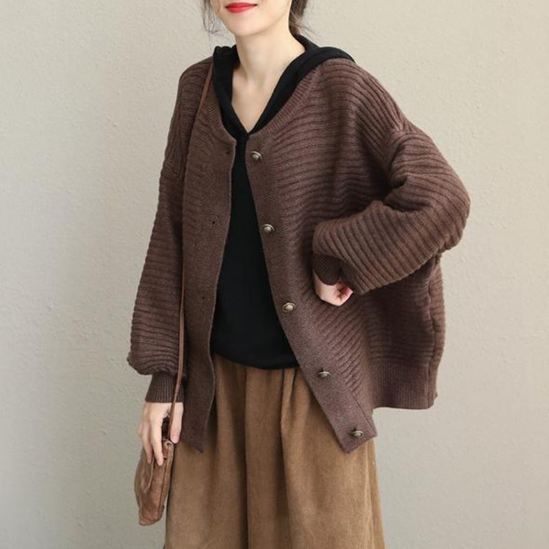 Ny Fshion Black And Chocolate Vintage Button Down Short Coat För Kvinnor - Svart