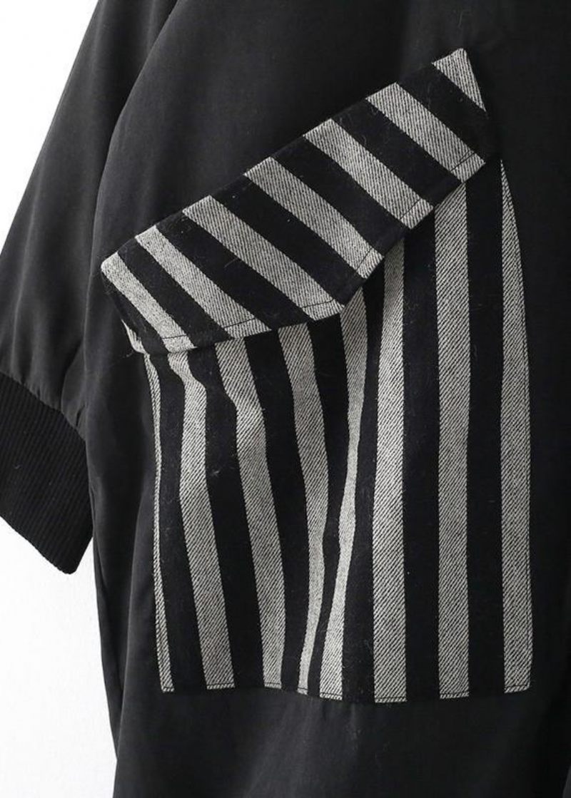 Nya Plus Size Kappor Vinter Ytterkläder Svart O Halsfickor Kappa - Dunjackor för kvinnor