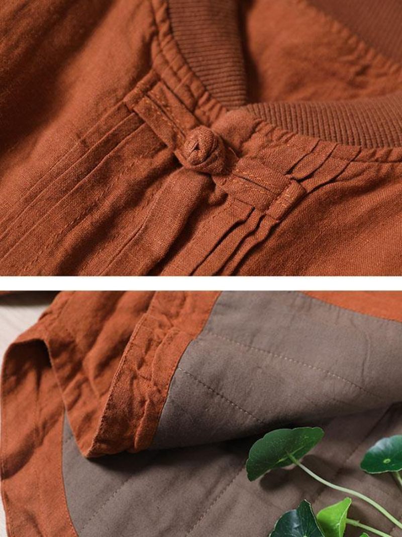 Orange Linnejacka Dam Kort Kappa - Dunjackor för kvinnor