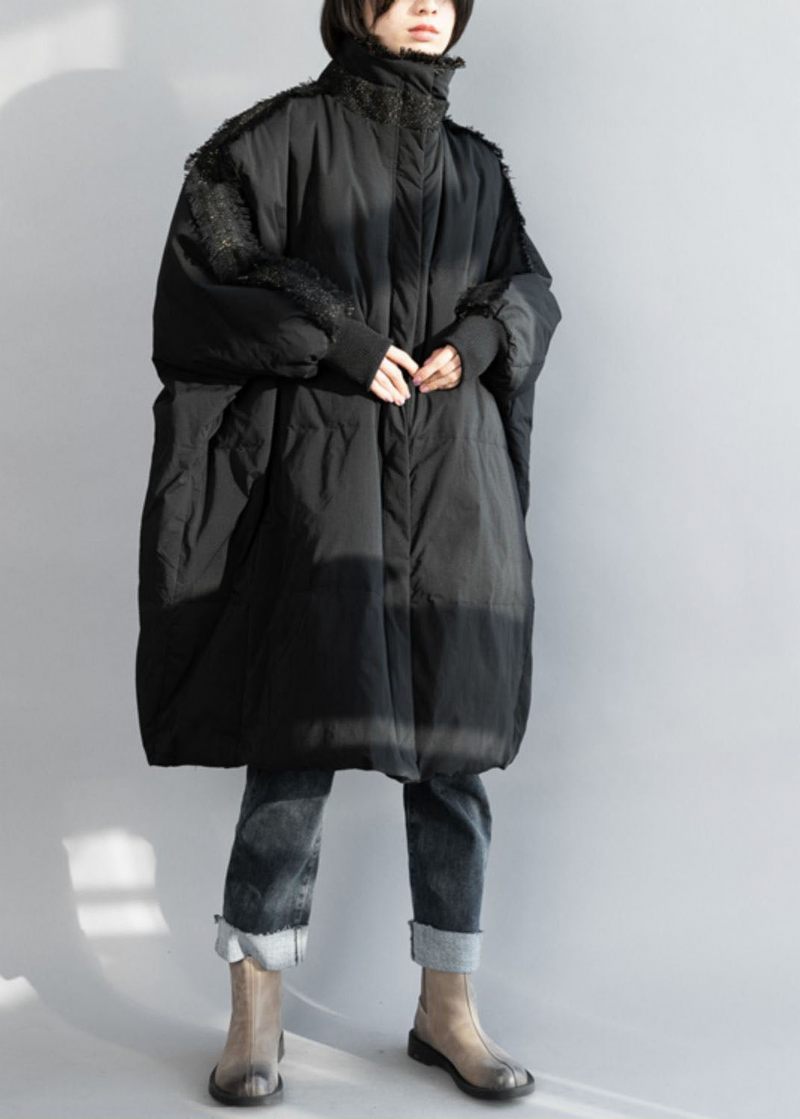 Plus Size Black Zip Up Tofs Oversized Duck Down Coat Vinter - Dunjackor för kvinnor