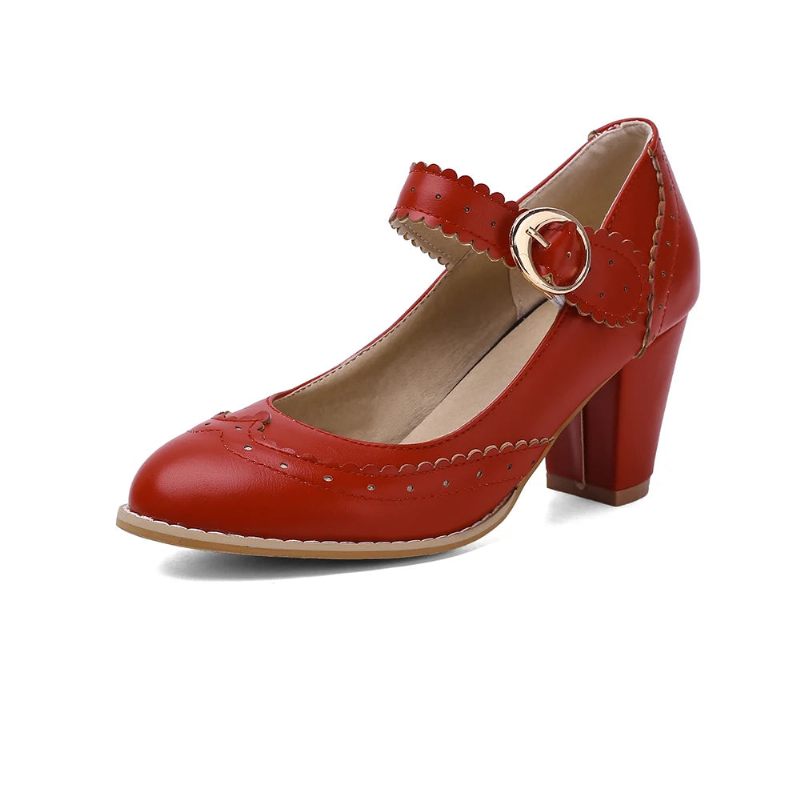 Retro Klänning Skor Dam Söt Blå Rosa Kvinna Vintage Fest Bröllop Pumps Dam - Rosa
