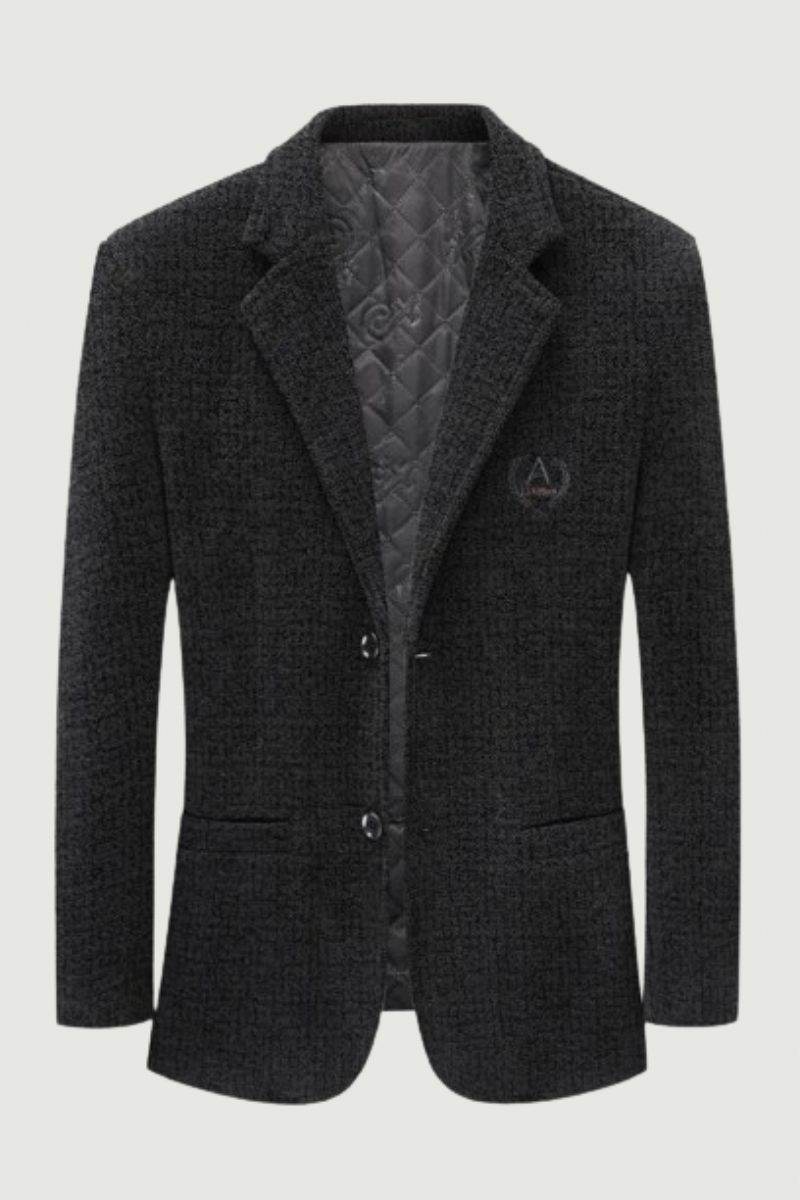 Slim-fit Trendbankett För Män Stilig Casual Kostym Tweed Kostymjacka