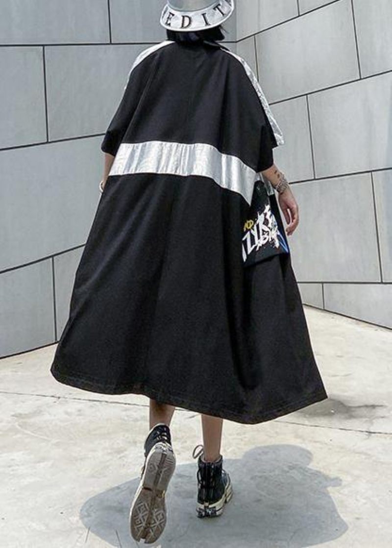 Snygga Fickor Med Dragkedja Fin Trenchcoat Svarta Baggy Sommarrockar - Koftor för kvinnor