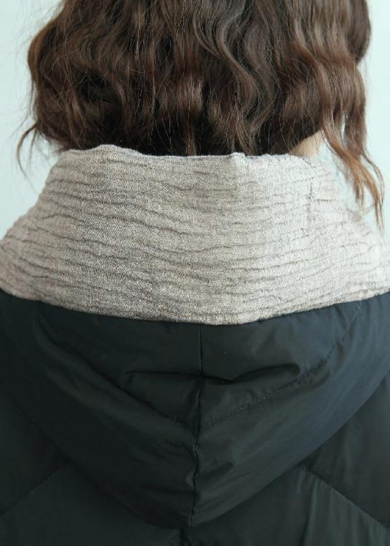 Svart Dunkappa Vinter Oversize Huva Dam Parka Nya Ytterkläder - Dunjackor för kvinnor