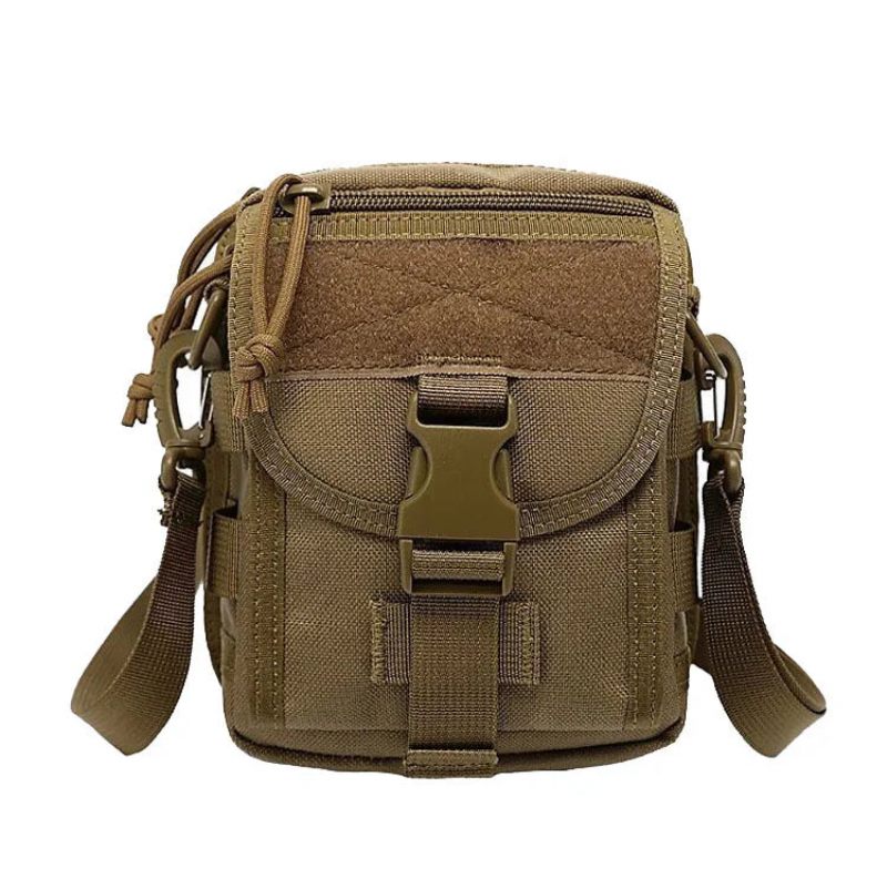 Tactical Bag Nylon Midjeväska Camping Messenger Bag - Kaki