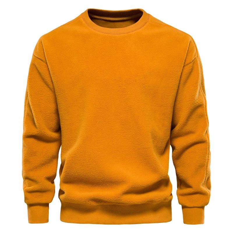 Tröja Herr Höst Vinter Stil Casual Enkel Solid Pullover Top - Svart