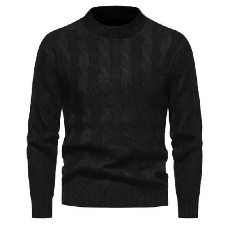 Tröjor Kläder Vinter Vintage Tröja Herr Kappor Enfärgad Randig Turtleneck Höst - Svart