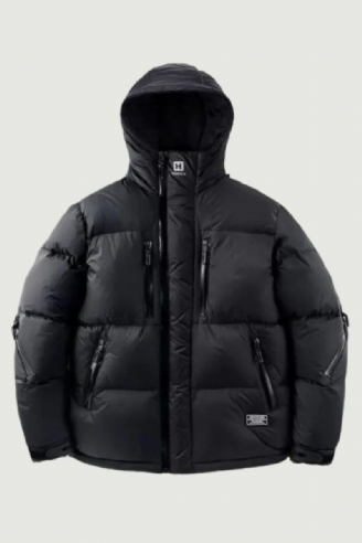 Vinter Män Funktionell Dunjacka Huva Taktisk Vit Duck Varm Tjock Ytterjacka Hip Hop Streetwear